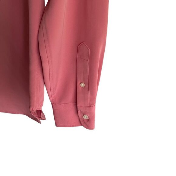 RALPH LAUREN BLACK LABEL Dusty Rose Pink Button Front Long Sleeve Blouse S - Picture 3 of 4